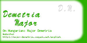 demetria major business card